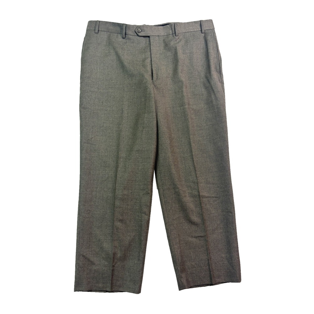 Jos A Bank 39x27 Taupe Flannel Wool Dress Suit Pants Flat Front Classic Mens